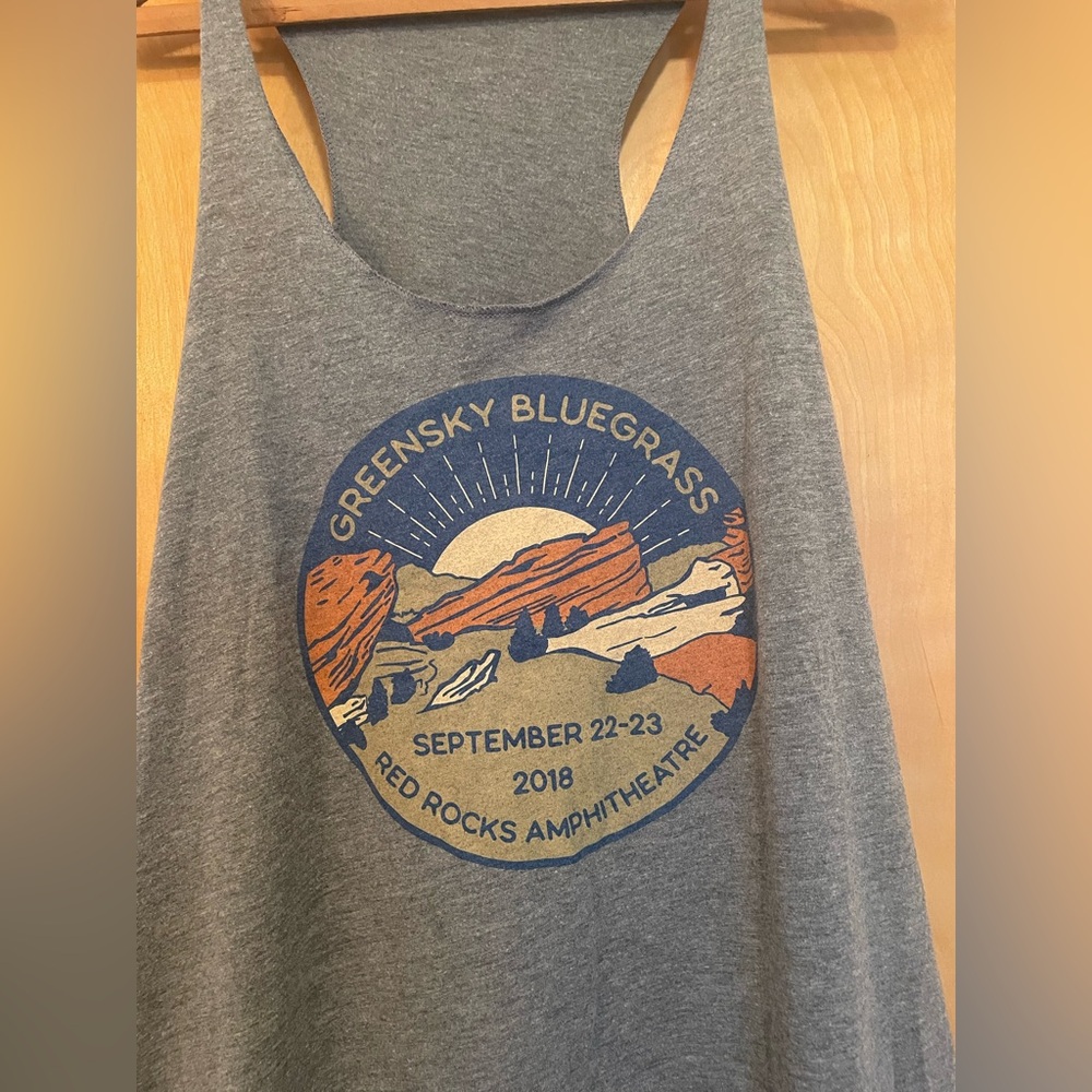 Women's Greensky Bluegrass Red Rocks 2018 Grey Racerback Tank Top Sz. L/XL